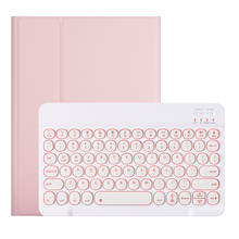 Fashion Retro round keys Backlight keyboard For iPad 8 7 10.2 Pro 9.7 10.5 2018 2017 Air 1 2 3 Case Magnetic cover with pen slot 2024 - buy cheap