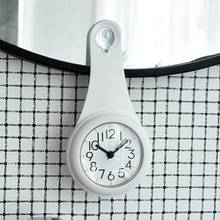 Mordern Exquisite Mute Bathroom Waterproof And Anti-fog Suction Cup Wall Clock Fashion Bathroom Railing Towel Rack Wall Clock 2024 - buy cheap