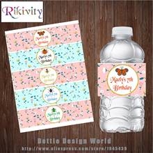 20 Pcs Custom Baby Shower Butterfly Water Bottle Labels Candy Bar Wrapper Wine Stickers Birthday Party Decoration Free Shipping 2024 - buy cheap