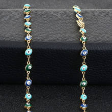 Collar musulmán de cuentas de mal de ojo, cadena de acero inoxidable esmaltada, símbolo turco, joyería islámica, Color azul y verde 2024 - compra barato