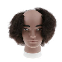 Premium Human Hair Male Bald Mannequin Head Curly Wig Display Styling Head Mannequin Head Model Training Head 2024 - buy cheap