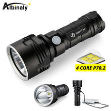 Ultra Bright LED Flashlight With 4 CoreP70.2 Lamp bead 3 Lighting modes waterproof camping huting light Powered by 26650 battery 2024 - buy cheap