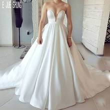 E JUE SHUNG-vestidos de novia drapeados con escote Corazón, trajes de novia sencillos de satén con cordones en la espalda, ropa de boda 2024 - compra barato