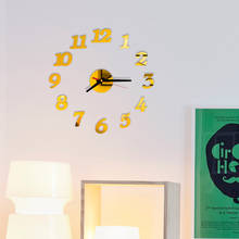 40 см настенные часы зеркало Наклейка 3D DIY настенные часы акриловые зеркальные наклейки украшение для дома гостиная кварцевая игла 2024 - купить недорого
