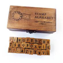 30 Pcs/set Retro Vintage Romantic Design Uppercase&Lowercase Letter  Wooden Craft Box Alphabet Letter Stamp 2024 - buy cheap