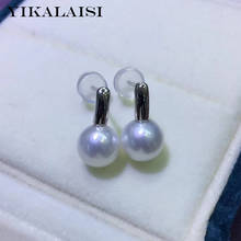 YIKALAISI 925 Sterling Silver Natural Freshwater Pearl Jewelry For Women 7-8mm Round Pearl Earrings Wholesale 2024 - buy cheap