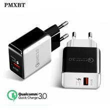 Быстрая зарядка PMXBT 3,0 USB зарядное устройство EU US настенное стандартное зарядное устройство адаптер для iPhone 11 QC 3,0 Быстрая зарядка для Samsung Xiaomi 2024 - купить недорого