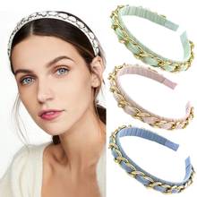 Haimeikang Candy Color Chain Headbands Fashion Bezel Hair Hoop Hairband For Women New Hair Bands Headwear Retro Hair Accessories 2024 - buy cheap