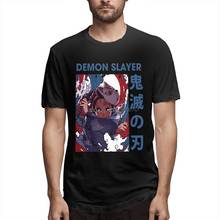 Retro Demon Slayer Manga Kamado Tanjiro T Shirt Oversized O-neck Cotton Short Sleeve Shirt Men Cotton Tees Streetwear Harajuku 2024 - buy cheap