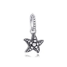 Starfish Dangle Charm Fit pendant  Bracelet & Necklace Pave Stones Crystal Beads for Jewelry Making 925 Sterling Silver DIY 2024 - buy cheap