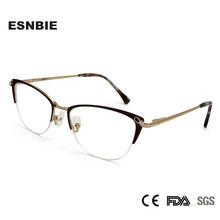 Gafas ópticas de ojo de gato para mujer, lentes con montura a la moda, Semi-montura, miopía, montura media, 2020 2024 - compra barato