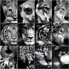 AZQSD-Kit de pintura de diamante, imagen de Lobo y Tigre, mosaico de diamantes de imitación, Animal, punto de cruz, decoración de costura para el hogar 2024 - compra barato