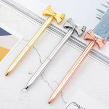 100 Pcs Per Set Wholesale Cute Cartoon Stationery Fashion Cute Bow Metal Pen Advertising Ballpoint Pen Custom Logo 2024 - buy cheap