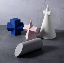 Nordic Creative Geometric Ceramic Ornaments Home Livingroom Desktop Figurines Crafts Office Coffee Table Accessories Decoration 2024 - buy cheap