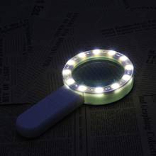 30X LED Magnifying Glass Handheld Lighted Magnifier Double Glass Lens Jewelry Magnifier L69A 2024 - buy cheap