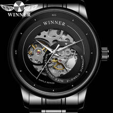 WINNER Automatic Mechanical Men Wristwatch Military Army Sport Male Clock Top Brand Luxury Black Skeleton Man Watch Gift 8190 2024 - buy cheap