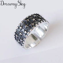 Dreamysky boêmio étnico prata cor estrela anéis para mulheres casamento nupcial do vintage aberto dedo anéis presentes de natal 2024 - compre barato