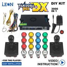 Kit de peças para fliperama mvs neo pandora box dx, joystick espanhol com iluminação por led, botão brilhante para salvar o progresso 2024 - compre barato