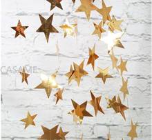 Faixa decorativa de parede dourada brilhante de 2m/4m, guirlanda de estrela, cordão de casamento, faixa de chá de bebê, lembranças para decoração de casa 2024 - compre barato