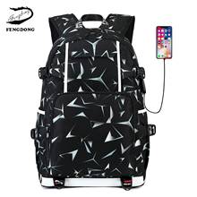 2021 New Printing Backpack Men Usb Charging Laptop Backpacks Middle High School Students School Bags For Teenager Boys Mochila 2024 - buy cheap