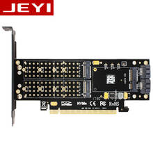 JEYI SK16 M.2 NVMe SSD NGFF TO PCI-E3.0 X4 Adapter M&B Key mSATA Add on  Support  3 in 1 Dual 12v+3.3v 2024 - buy cheap