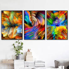 Póster de pintura geométrica multicolor abstracta, lienzo, arte de pared, sala de estar (dormitorio), decoración del hogar 2024 - compra barato