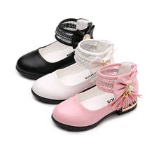 2020 New Spring Autumn Girls Leather Shoes Princess Shoes Children Kids Girls Party Dance Perform Tassel Bow School Flat Shoes 2024 - buy cheap