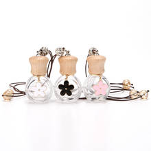 6ML Glass Perfume Bottle Car Pendant Bottle Mini Refillable Perfume Packaging Bottle with Wooden Cap F1790 2024 - buy cheap