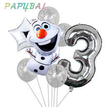 Воздушные шары 7 шт./лот для вечевечерние «Холодное сердце», воздушные шары Олаф, 32 дюйма, воздушный шар с цифрами, украшения для детского дня рождения, детские игрушки, воздушные шары 2024 - купить недорого