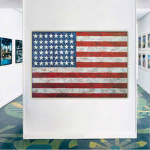 Citon Jasper Johns《Art Effects Flag 1954》Canvas Art Oil Painting Artwork Poster Picture Wall Decorations Home Living Room Decor 2024 - buy cheap