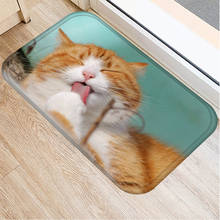 Alfombra de baño con dibujos animados para el hogar, tapete antideslizante de 40x60cm con diseño de gato, con diseño de dibujos animados, para baño y cocina 2024 - compra barato