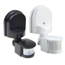 Sensor de movimento opcional, preto/branco, parede externa, sensor infravermelho de superfície para montagem, 180 graus, 1 peça