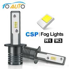 2pcs H1 H3 LED Car Fog lights CSP LED Chips White Auto Fog Lamp 12V 5500K 2024 - buy cheap