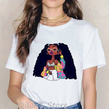 Camisetas divertidas con estampado de chicas negras para mujer, camiseta de Reina Afro de melanina Poppin, ropa estética grunge para mujer, camiseta hipster de los 90 2024 - compra barato