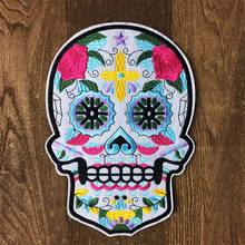 1 Pc Fashionable Large Iron-on Patches Cool Skull Embroidery Punk Backpack Patch Applique DIY Thermal Stickers on Clothes 2024 - buy cheap