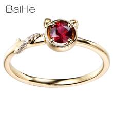 BAIHE Solid 14K Yellow Gold Flawless 0.20ct Natural Ruby Wedding Women Trendy Fine Jewelry Gift Exquisite cat ruby Ring 2024 - buy cheap