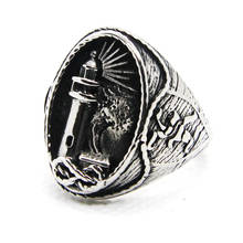Tamanho 7-13 novo design farol anel 316l aço inoxidável moda jóias marinheiro anel punk 2024 - compre barato