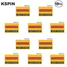 Южно-вьетнамский флаг вышивка патчи железо на пиле для переноса патчи Швейные Аппликации для одежды дома и сада 2024 - купить недорого