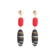 Korean Long Geometric Earrings For Gifts New Fashion Jewelry Dangle Resin Statement Gold Earrings For Women Love Drop Earrings 2024 - buy cheap
