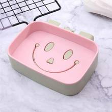 Smiley Soap box Creative Bathroom Wash Soap Holder Drain Soap Tray Rack Fresh Color Double Layered Design Soap Dishes 2024 - buy cheap