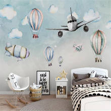 Milofi custom mural wallpaper wall cloth simple cartoon airplane personality hot air balloon children's room background wall 2024 - buy cheap