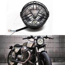 Motorcycle Retro Metal Grid 35W Halogen Front Headlight head Lamp mask Kits For CG125 GN125 Harley Cafe Racer Honda 2024 - compre barato