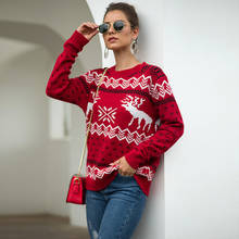 2019 Christmas Sweater Classic Snow and Deer Thick Long Sleeve Knitted Pullovers Plus Size Knitwear Jumpers Streetwear MMY004 2024 - buy cheap