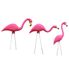 Estatueta de jardim caseiro rosa flamingo ornamento pássaro gramado estatueta artesanal faça você mesmo estátua 2024 - compre barato