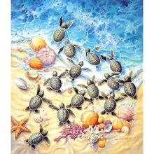 5D DIY Diamond Painting Full Square/Round Drill "Beach Turtle" Rhinestone Embroidery Cross Stitch Gift Home Decor Gift 2024 - buy cheap