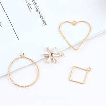 10pcs New Fashion Copper Plated Zircon Geometric Earrings Hollow Heart Round Pendant Bracelet Material Diy Jewelry Accessories 2024 - buy cheap