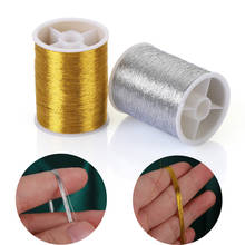 Linhas para máquina de costura, fornecimento de bordado com carretel, bordado dourado e prateado, 100m 2024 - compre barato