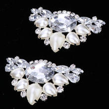 2x  Bridal Wedding Shoes Decorative Diamante Flower High Heel Shoe Clips Charms Decor Faux Pearl Shoe Buckle shoe charm 2024 - buy cheap