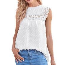 Summer New T-shirts Fashion Hook Flower Hollow Sleeveless Tops 2021 Ladies Chiffon Jacquard Hollow Lace Solid Color T-shirt Vest 2024 - buy cheap