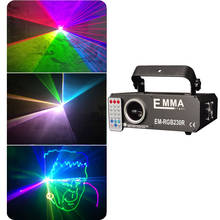 Escáner de rayo láser RGB de 1W, dispositivo de iluminación con control remoto DMX, para DJ, bailes, bares, cafés, Navidad, fiestas en casa y discotecas 2024 - compra barato